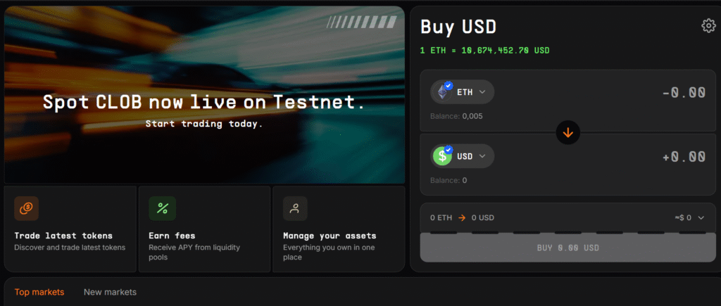 testnet trên nền tảng GTE