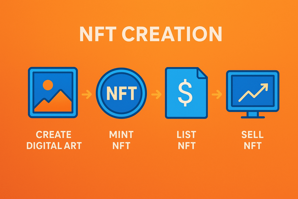 ảnh mô tả quy trình tạo NFT của thuvientiendientu.com