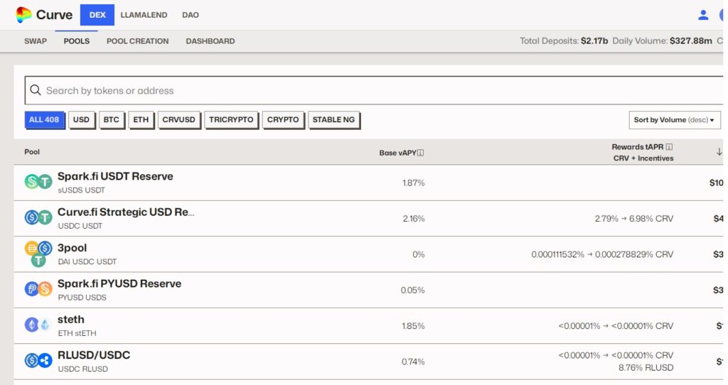 Giao diện của sàn Curve thuvientiendientu.com