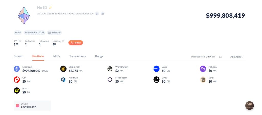 tài sản trên địa chỉ ví SAFU của sàn Binance